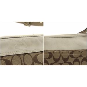 コーチ COACH ショルダーバッグ シグネチャー キャンバス レザー 白 