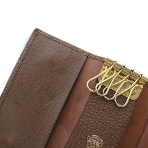 グッチ GUCCI キーケース レザー 4連 シェリーライン ロゴ 茶色