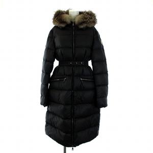 MONCLER 黒 ダウンベスト ブルーフロストフォックスファー付き
