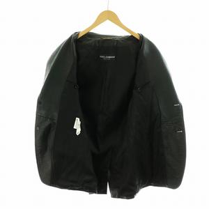 ドルチェ&ガッバーナ　レザージャケット　黒　ブラック　ラム 中古◇ドルチェ&ガッバーナ レザージャケット ジップアップ ラムスキン