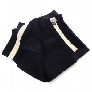 Dior Homme ブラック ウールマフラー Dior HOMME(ディオールオム) Super Long Bee Logo Embroidery Scarf