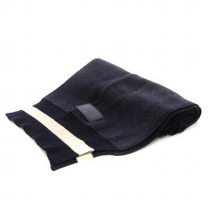 ディオールオム Dior HOMME マフラー ウール レザーロゴパッチ 黒