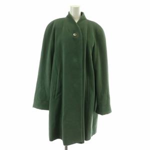 大きめ BURBERRYS バーバリーズ ノーカラー ロングコート ウール 緑 バーバリーズ Burberrys ヴィンテージ ロングコート アウター アンゴラ