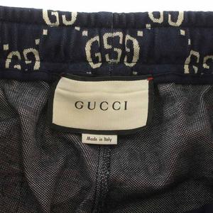 【新品】GUCCI グッチ GGキャンバス ショートパンツ ベージュ×ネイビー GUCCI (グッチ) ジャンボGGロゴキャンバス ショートパンツ
