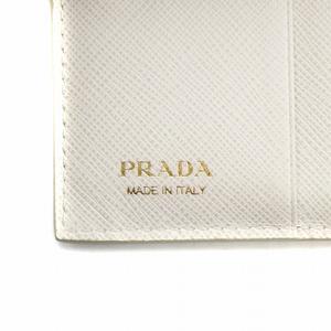 PRADA 二つ折り財布 ホワイト サフィアーノレザー PRADA サフィアーノレザー 二つ折り財布 ホワイト - 小物