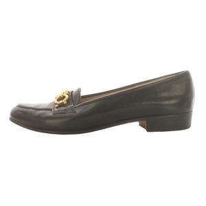 【美品】Ferragamo ガンチーニ ゴールド レザーローファー 黒 サルバトーレフェラガモ Salvatore Ferragamo ローファー