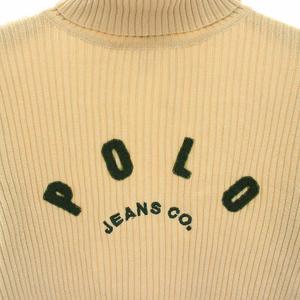 ポロジーンズ ラルフローレン POLO JEANS リブニット カットソー タートルネック ロゴ 長袖 S ライトベージュ /DK ■MT ■FS レディース