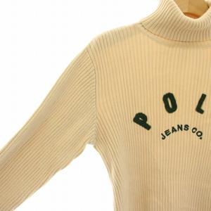 ポロジーンズ ラルフローレン POLO JEANS リブニット カットソー タートルネック ロゴ 長袖 S ライトベージュ /DK ■MT ■FS レディース