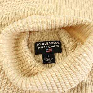 ポロジーンズ ラルフローレン POLO JEANS リブニット カットソー タートルネック ロゴ 長袖 S ライトベージュ /DK ■MT ■FS レディース