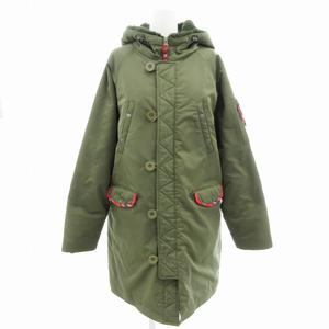 チチカカ titicaca モッズコート ロング フーディー裏ボア 中綿 L カーキ /GV レディース