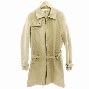 ユナイテッド・カラーズ・オブ・ベネトン UNITED COLORS OF BENETTON トレンチコート ロング丈 ベルト付き 52 ベージュ /UD レディース