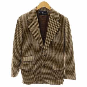 ラルフローレン RALPH LAUREN テーラードジャケット シングル 千鳥格子 ウール 7 ベージュ 茶 ブラウン /AN19 ■MT メンズ