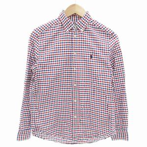 ラルフローレン RALPH LAUREN チェックシャツ ボタンダウン 長袖  16 赤 レッド 青 ブルー /TI キッズ