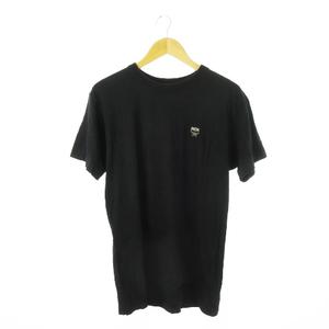 エムシーエム MCM Legere Tシャツ カットソー クルーネック 丸首 半袖 ロゴ刺繍 コットン LL 黒 ブラック /CK5 メンズ