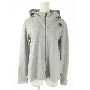 ナイキ NIKE 切替ジップアップパーカー 長袖 スウェット ロゴ ストレッチ スポーツ S グレー /AO15 レディース