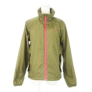 ナイキ NIKE ウィンドブレーカー 中綿 ジャケット ジップアップ スタンドカラー ロゴ スポーツ M 緑 カーキ /AH8 レディース