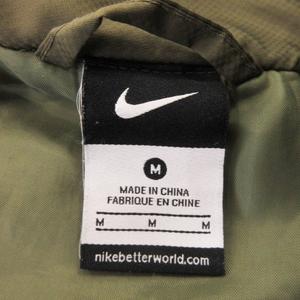ナイキ NIKE ウィンドブレーカー 中綿 ジャケット ジップアップ スタンドカラー ロゴ スポーツ M 緑 カーキ /AH8 レディース