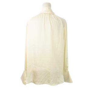 ラブレス LOVELESS ケープ付きブラウス バンドカラー 長袖 ギャザー 金ボタン とろみ感 小さいサイズ 34 XS 白 アイボリー /MN17 ■GY99 レディース