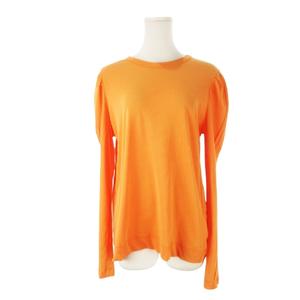 未使用品 チノ CINOH COSMORAMA PUFF SLEEVE T-SHIRT カットソー ラウンドネック 長袖 パフスリーブ 38 M オレンジ /CK23 ■GY55 レディース