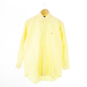 ラルフローレン RALPH LAUREN YARMOUTH オックスフォードシャツ ボタンダウン 長袖 ポニーロゴ刺繍 ワンポイント 15.5 L 黄 イエロー /CK10 ■GY35 メンズ