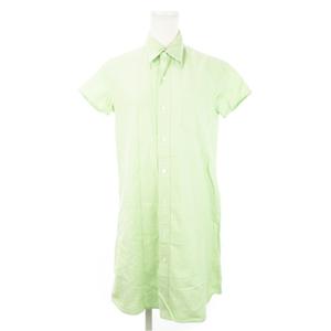 ラルフローレン RALPH LAUREN RALPH シャツワンピース ひざ丈 半袖 コットン オックスフォード生地 9 緑 グリーン /AH18 ■GY99 レディース