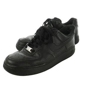 ナイキ NIKE AIR FORCE 1 エアフォースワン スニーカー レースアップ レザー 革 24.5cm 黒 ブラック dd8259-001 /CK7 ■GY99 レディース