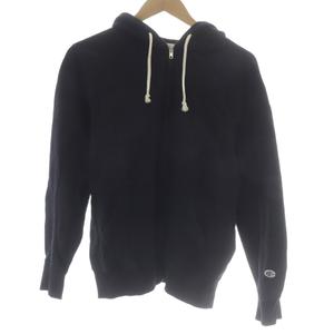 チャンピオン CHAMPION ジップアップパーカー L 黒 ブラック ロゴワッペン /KW ■GY99 レディース