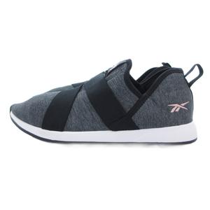 リーボック Reebok スニーカー シューズ 靴 24cm グレー ピンク スリッポン クロスバンド プルタブ /SX ■GY99 レディース