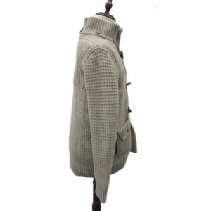 バーク Bark ニットジャケット 上着 ミドル丈 M ベージュ スタンドカラー トグルボタン /SM27 ■GY99 メンズ