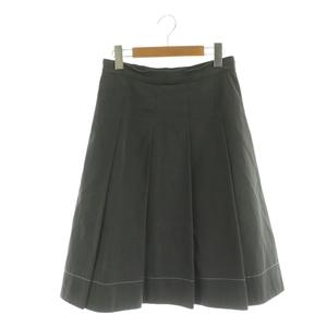 プラダ PRADA タックスカート フレア ロング コットン 40 グレー /MY ■OS ■GY06 レディース