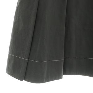 プラダ PRADA タックスカート フレア ロング コットン 40 グレー /MY ■OS ■GY06 レディース