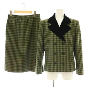 ジバンシィ GIVENCHY セットアップ ウールベルベット チェック ジャケット スカート ヴィンテージ 12 グリーン ライトグリーン /DO ■GY50 キッズ
