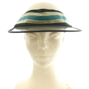 グッチ GUCCI サンバイザー 帽子 GGスプリーム ロゴ インターロッキング ストライプ S マルチカラー 黒 ブラック ターコイズグリーン /SS ■OS ■GY50 レディース