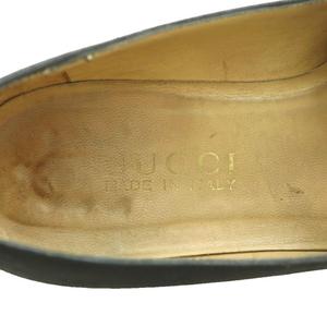 グッチ GUCCI ローファー スエード ラウンドトゥ バンブーモチーフ ホースビット 34.5C 黒 ブラック /SS ■OS ■GY50 レディース