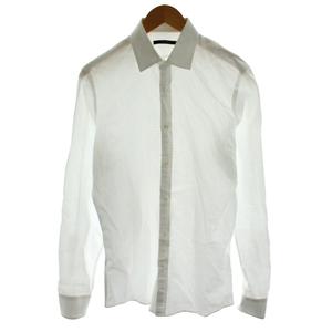グッチ GUCCI ワイシャツ 長袖 総柄 40/15 3/4 白 ホワイト /AN18 ■GY50 メンズ