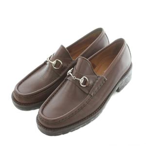 グッチ GUCCI ホースビット ローファー レザー 37 24.0cm 茶 ブラウン 101 6105 /MI ■GY50 レディース