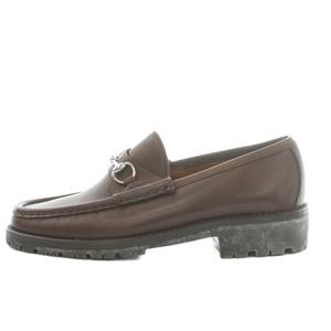 グッチ GUCCI ホースビット ローファー レザー 37 24.0cm 茶 ブラウン 101 6105 /MI ■GY50 レディース