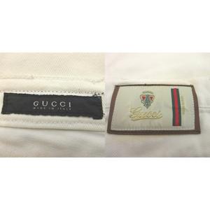 グッチ GUCCI ホワイトデニムパンツ ジーンズ 白 無地 フルレングス 長ズボン ボトムス 222126 XZ322 /YU ■GY50 レディース