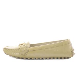 ルイヴィトン LOUIS VUITTON ドライビングシューズ スリッポン エナメルレザー 34.5 イエロー /YO32 ■GY50 