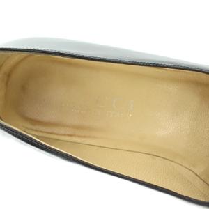 グッチ GUCCI パンプス スクエアトゥ チャンキーヒール ビット金具 レザー 36.5 23.5cm 黒 ブラック 441 101 1420 /MI ■GY50 レディース