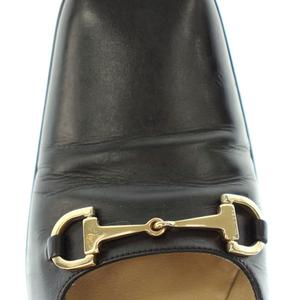 グッチ GUCCI パンプス スクエアトゥ チャンキーヒール ビット金具 レザー 36.5 23.5cm 黒 ブラック 441 101 1420 /MI ■GY50 レディース