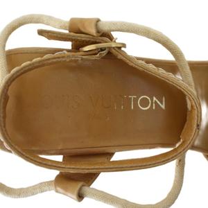 ルイヴィトン LOUIS VUITTON パンプス ウェッジソール 蝶々モチーフ ダミエ 35 1/2 キャメル ベージュ ■GY50 レディース
