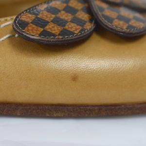 ルイヴィトン LOUIS VUITTON パンプス ウェッジソール 蝶々モチーフ ダミエ 35 1/2 キャメル ベージュ ■GY50 レディース