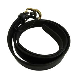グッチ GUCCI ダブルG スリムベルト GGマーモント レザー バックル ゴールド金具 80・32 黒 ブラック 409417 /XZ ■GY76 レディース