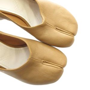 メゾンマルジェラ 22 Maison Margiela 22 タビ パンプス チャンキーヒール レザー ロゴ 38 24.5-25cm 茶 ブラウン ■GY76 /MQ レディース