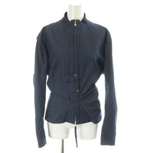 ルイヴィトン LOUIS VUITTON デニムジャケット スタンドカラー ストレッチ 40 紺 ネイビー /MW ■GY76 レディース