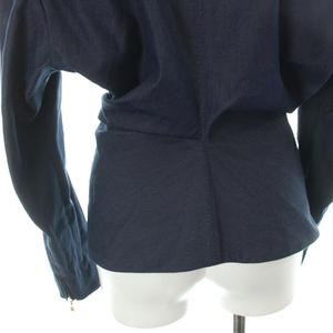 ルイヴィトン LOUIS VUITTON デニムジャケット スタンドカラー ストレッチ 40 紺 ネイビー /MW ■GY76 レディース