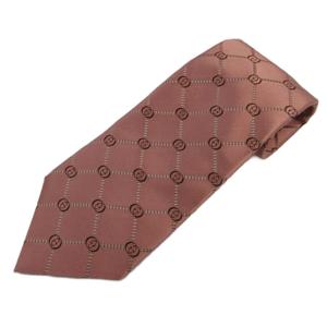 グッチ GUCCI ネクタイ 絹 シルク ワイドタイ インターロッキングG 総柄 ピンク /XZ ■GY76 メンズ