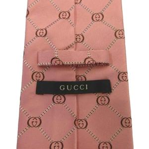 グッチ GUCCI ネクタイ 絹 シルク ワイドタイ インターロッキングG 総柄 ピンク /XZ ■GY76 メンズ