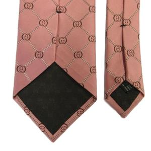 グッチ GUCCI ネクタイ 絹 シルク ワイドタイ インターロッキングG 総柄 ピンク /XZ ■GY76 メンズ